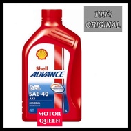 SHELL ADVANCE 4T AX3 SAE40 Engine Oil Minyak Enjin Hitam 100% Original