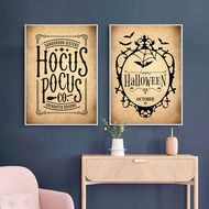 Halloween Canvas October 31st Words Sanderson Sisters Nordic Poster Horror Bats Gothic Art Print Wal