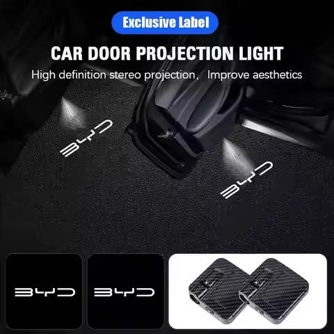 2Pcs BYD GROUP Car HD Led Door Welcome Light For BYD F3 L3 F0 G3 S6 F6 M6 S7 Atto 3 Yuan Plus Song P