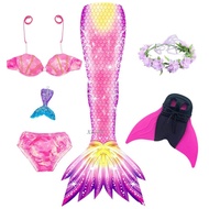 【Worth-Buy】 Kids Girls Swimming Mermaid Tail Mermaid Costume Cosplay Children Swimsuit Fantasy Bikin