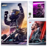 Lewis Hamilton F1 Canvas Wall Art Hamilton Mercedes Car Race Win F1 Formula 1 Formula Poster Print
