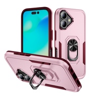 Double Shield Drop Protection Phone Case for iPhone17, Built-in Ring Stand, Optional Rotating Kickst