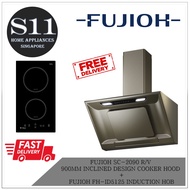 FUJIOH SC-2090 R/V  900MM INCLINED DESIGN COOKER HOOD  +  FUJIOH FH-ID5125 INDUCTION HOB BUNDLE DEAL FREE TIGER RICE COOKER w T&amp;C*