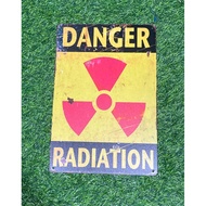 Tin Sign Plate Danger Radiation