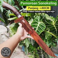 Golok Pamoroan Kayu Sonokeling Pisau Kebun Babad Rumput Multifungsi Bahan Baja Per Asli- Tuan Pisau