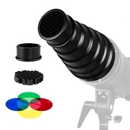 UYIYIN Honeycomb Grid Conical Snoot Color Filter Kit Aluminum Alloy Flash Mount Snoot Universal Metal Photography Flash Snoot Photo Studio