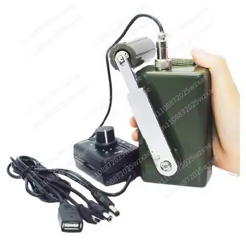 Green and Dark 30W/28V Portable Dynamo Phone Charger Military 30W/0-28V Hand Crank Generator Outdoor