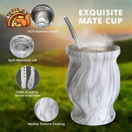 Yerba Mate Natural Gourd(   Traditional Mate Cup - 230ML) Includes 2 Bombillas (Yerba Mate Straws)