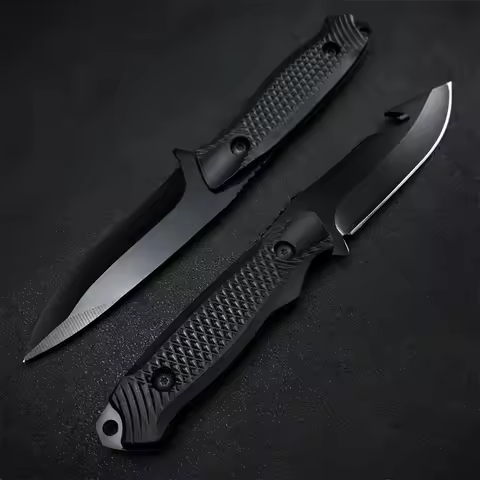 High Hardness Outdoor Straight Knife ABS Plastic Handle Camping Self-defense Bushcraft Survival Util