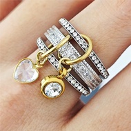 Ins Fashion Stackable Spinelli Kilcollin Ring For Women Luxury Shiny Zircon Simple Round Heart Penda