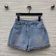 Original Label New Summer Inner Jacquard Old Flower Denim Series Turn-down Collar Jacket Coat+Puff S