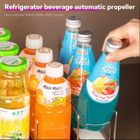 99485 Automatic Soda Can Dispenser Retail Transparent Slide Rail Beverage Storage Organizer Rack Dri