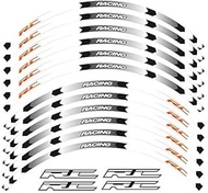PUXINGPING- 12 Pcs Fit Motorcycle Wheel Sticker stripe Reflective Rim For KTM RC 125 200 250 390 (Color : WHITE)