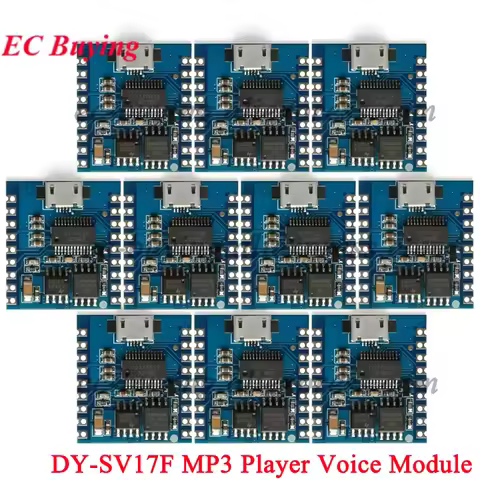 10pc/1pc DY-SV17F XY-V17B MP3 Player Voice Module 4MB Flash Voice Playback 8 Channel IO Trigger Seri