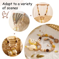 Baby Wooden Crochet Stroller Toys Hanging Stroller Rattle Crib Bell Animal Mobiles Gym Stroller Pendants Gifts Children's Toys