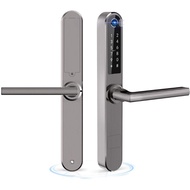 [Ready Stock] Ruveno Slim Smart Fingerprint Door Lock with Handles, Keyless Entry Door Lock, Bluetooth Fingerprint Keypa