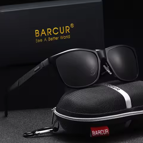 BARCUR Square Al-Mg Polarized Sunglasses Fashion Comfort Frame UV400 Protection Ergo Nose Support Me