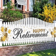 LASKYER Happy Retirement Yard Sign Banner - Cheers to Retirement Home Wall Photoprop Backdrop,Farewe