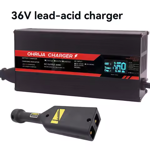 OHRIJA 36V 18A Golf Lead Acid Charger with Digital Display and Handle For 3 strings EZGO Golf Cart C