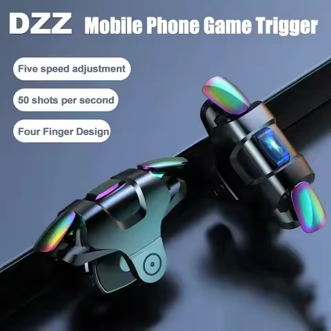 2pcs 4 Fingers Mobile Phone Game Trigger Aim Shooting Free Fire L1 Pulse R1 Physical Key Buttons Gam