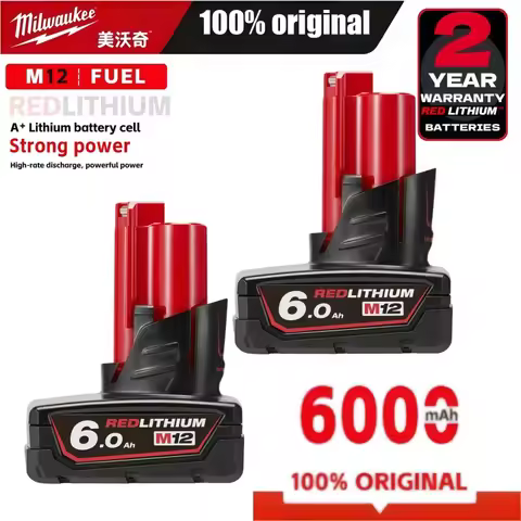 100% New Milwaukee M12 6.0Ah High Output Battery 12V Lithium-ion Rechargeable for Milwaukee M12 Cord