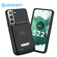 NEWDERY Galaxy S22 Battery Case 4700mAh, Qi Wireless Charging &amp; Fast Charging &amp; Transfer Data Supported, Extended Rechargeable Charger Case for Samsung S22 5G-6.1 inch (2022 Releas