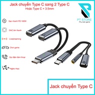 Jack converts from Type C to Type C + Type C or Type C + 3.5mm - Audio DAC - Livestream - Gaming