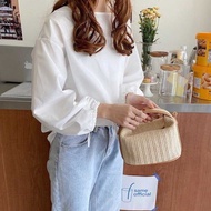 2 0 5 Spring South Korea Dongdaemun i n s Grass Woven Small Bag Casual Female Hand-held One-Shoulder