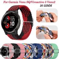 20 22mm Smart Watch Band Straps For Garmin Venu/SQ/Venu2 Plus/Venu 2 Braided Nylon Wristband Correa Forerunner 245 645 Bracelet