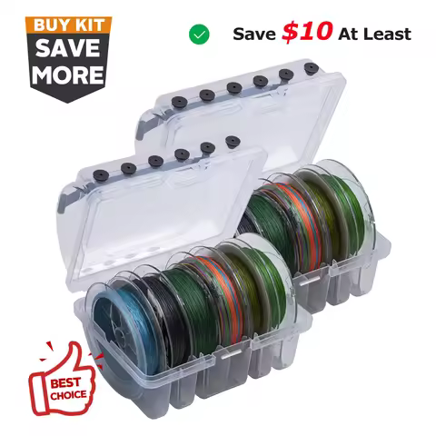 Goture Professional Fishing Tools 15.5*12cm Transparent Fishing Line Storage Box With Outlet Hle Wit