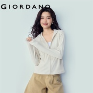 GIORDANO WOMEN Textured slim hooded jacket 05376454