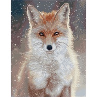 Snowflake Fox Diamond Painting Square Dotz