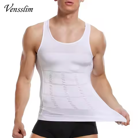 Vensslim Body Shaper Gynecomastia Compression Shirt Men Posture Corrector Undershirt Belly Slimming