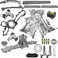 Blrack 1GR-FE 4.0L Engine Timing Chain Kit w/Actuator Oil & Water Pump Timing Cover for Toyota 4Runn