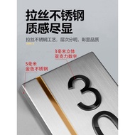 House number Customized house number Stainless Steel Brushed house number Plate Household Creative H