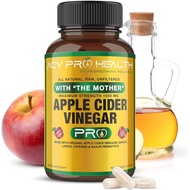 Certified Organic Apple Cider Vinegar 90 Capsules Pro with Mother Acv Pills Detox Cleanse Acid Reflux Relief Support Supplement Ginger Root Cayenne Pepper Powder