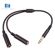 Audio Adapter Cable Audio Cable 6.35 mm Male to 2 6.35 mm Female Audio Adapter Cable 1/4 6.35mm Plug