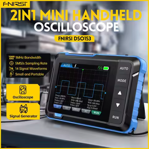 FNIRSI DSO153 Handheld Portable Oscilloscope 5MSa/s 1MHz Multi-function Digital Oscilloscope Auto Ad