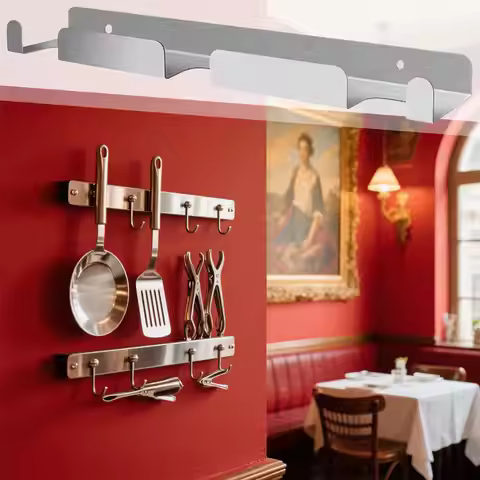 Pizza Shovel Wall Rack Shovel Hanger Shelf Heavy Duty Durable Rust Resistant Stainless Steel Tool Or