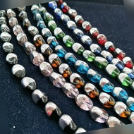 Glass beads DIY beads half silver glass beads 1string