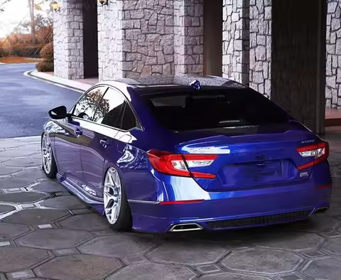 YOFER Rear Bumper Diffuser Lip + Side Spoiler Corner Cover Trim Splitter Canard For Honda Accord 10t