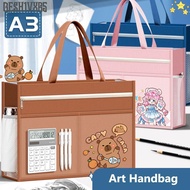 GESH1VX65 A3 Tutorial Bag, Canvas A3 Canvas Art Bag, Multifunctional Plus Size Zipper Design Large C