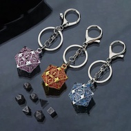 Convenient Keychain D20 Flying Dragon Dice Box Mini Dice Set D20 D12 D10 D% D8 D6 D4