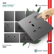 SG Featured UK13A Plug gray Socket Retouch Universal Wall Panel Switch Socket Electric Lamp Switch