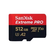 SanDisk - Extreme Pro MicroSDXC 512GB UHS-I 200MB/R 140MB/W 記憶卡 附SD讀卡器 SDSQXCD-512G