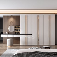 LP-6 QM🍓Simple Modern Wardrobe Dresser All-in-One Cabinet Household Bedroom Wooden Door Wardrobe Open Light Luxury Wardr