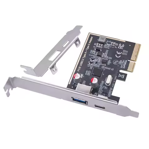 PCIE USB 3.2 GEN2 10G + Type C 10G Adapter PCI Express X4 Expansion Card Riser ASM1142 Chip Controll