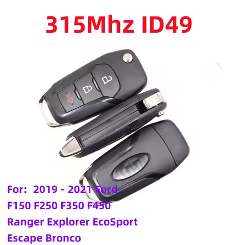 After Flip Remote Key 315Mhz ID49 Chip N5F-A08TAA For Ford F150 F250 F350 Explorer EcoSport Ranger E
