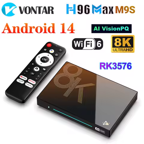 H96 MAX M9S AI VisionPQ TV Box Android14 Rockchip RK3576 Quad Cortex A72 + A53 Support Super Resolut
