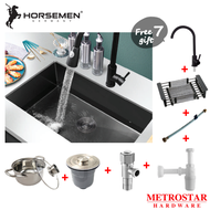 Horsemen Stainless Steel Kitchen Sink R10 Handmade Nano Black Colour